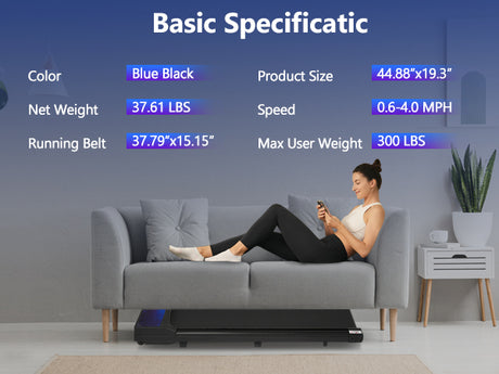 New 8.10 Walking Pad Under Home Desktop Treadmill -2.5HP Walking Treadmill 0.6-4MPH 300LBS Capacity Remote Control Battery - V.I.P Digital Presence