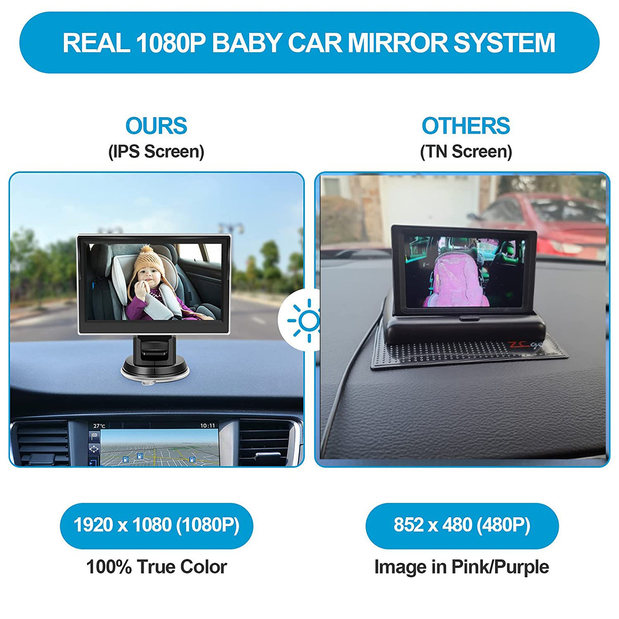 4.3 inch private model HD 1080P car baby monitor car baby mirror - V.I.P Digital Presence