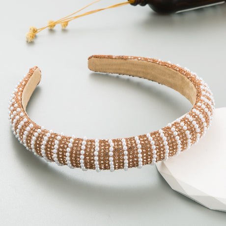 New Full Diamond Headband Pearl Rhinestone Fashion Headband Versatile Hair Accessories For Going Out - V.I.P Digital Presence