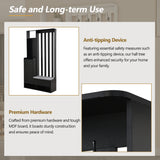 39.3'W70.8'H multifunctional corridor shoe cabinet with soft padded nail board and black hanger with entrance hook - V.I.P Digital Presence