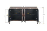 Carved Flower Door Handle, Antique Four Door Cabinet for Living Room Kitchen Hallway (Brown) - V.I.P Digital Presence