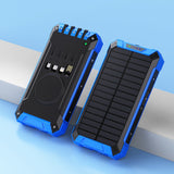 Banco de energía solar de carga inalámbrica de 20000 mAh, gran capacidad, para teléfono móvil, para exteriores