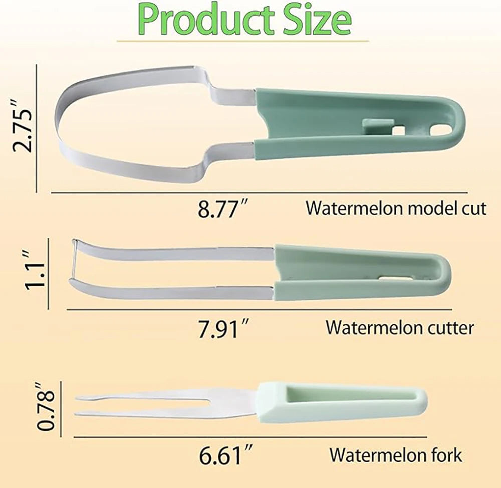 3-in-1 Watermelon Cutter Stainless Steel Fruit Carving Knife Multi-functional Melon Fork Slicer Tool for Camping Kitchen Gadgets - V.I.P Digital Presence