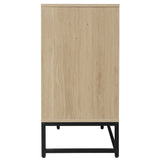 Engraved 3-door side panel with LED, self-service cabinet storage cabinet, modern coffee bar cabinet with adjustable shelf - V.I.P Digital Presence