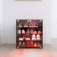 4 Layers Black Shoe Cabinet with Glass Door and Glass Layer Shoes Display Cabinet with LED light Bluetooth Control - V.I.P Digital Presence