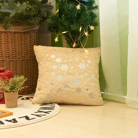 Christmas Snowflake Plush Hot Silver Sofa Pillowcase (excluding core) Home Pillow Cover - V.I.P Digital Presence
