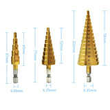 Hexagon Shank Straight Groove Step Drill Pagoda Drill Step High Speed Steel 4241 Drill Bit Set 4-32 4-20 4-12 - V.I.P Digital Presence