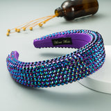 Ins Super Flash Full Drill 4.5cm Wide Brimmed Headdress Thickened Sponge Solid Color Headband Ladies Press Release Art Headband - V.I.P Digital Presence