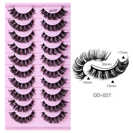 New DD Russian Large Roll Grafting Free False Eyelashes 10 Pairs Of Multi-Layer Thick Cross Mink Like Eyelashes - V.I.P Digital Presence