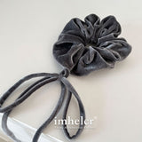 Vintage Velvet Long Ribbon Bow Large Intestine Hair Loop Head Rope Female - V.I.P Digital Presence