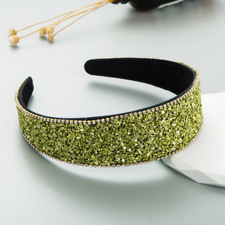 New Colored Stone Hair Decoration Super Flash Diamond Wide Edge Korean Advanced Shampoo Headband - V.I.P Digital Presence