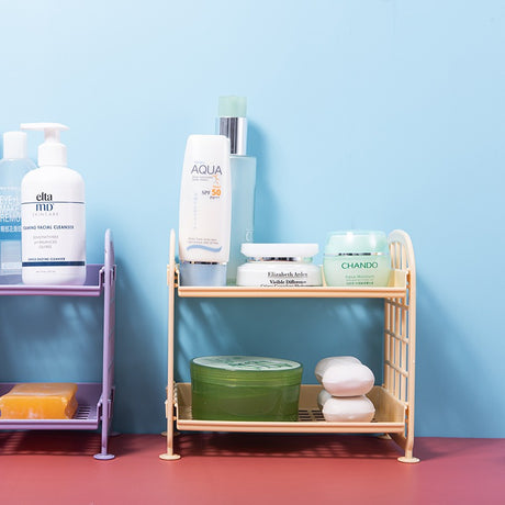 Double Storage Rack Kitchen Small Shelf Desktop Storage Rack Bathroom Sink Plastic Organizing Rack - V.I.P Digital Presence
