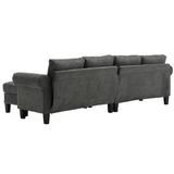 Convertible Sectional Sofa with Storage,L-shaped sofa Modern Linen Fabric Sectional Couches for Living Room,Gray - V.I.P Digital Presence