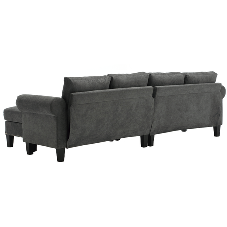 Convertible Sectional Sofa with Storage,L-shaped sofa Modern Linen Fabric Sectional Couches for Living Room,Gray - V.I.P Digital Presence