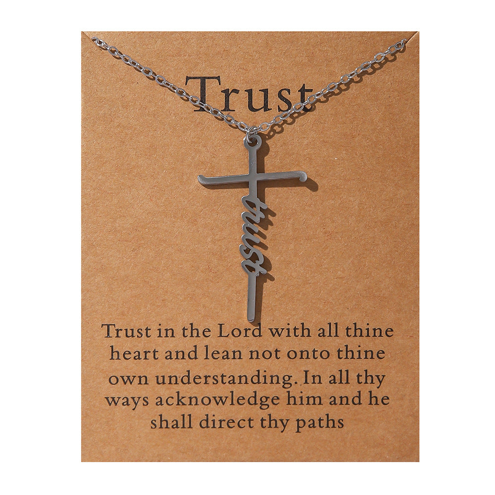 Faith Religious Gift Stainless Steel Cross Collarbone Chain Sweater Chain - V.I.P Digital Presence