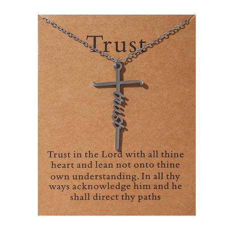 Faith Religious Gift Stainless Steel Cross Collarbone Chain Sweater Chain - V.I.P Digital Presence