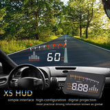X5 Car HUD Head Up Display OBD II EOBD Automatic Matching Overspeed Warning System Projector Windshield Car Voltage Speed Alarm - V.I.P Digital Presence