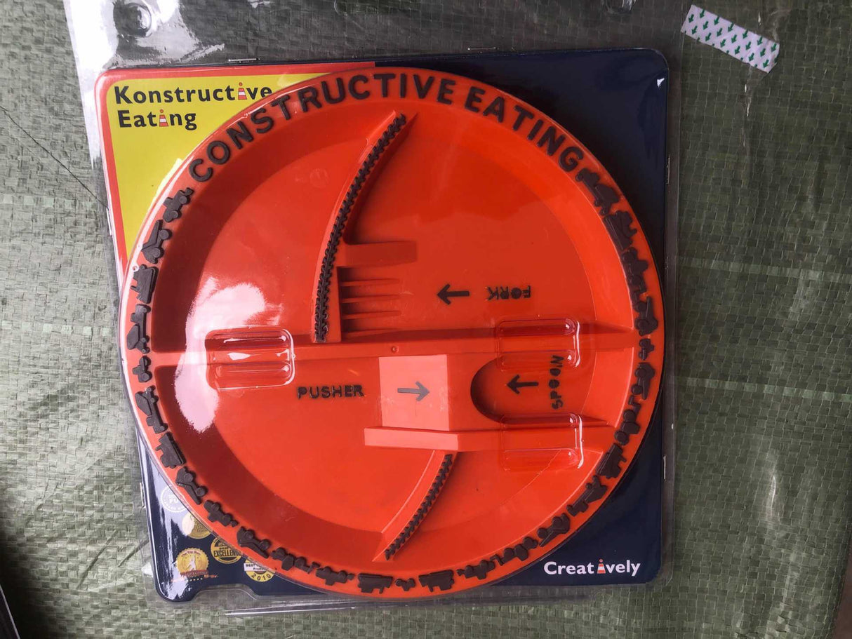 Dinneractive car bulldozer excavator fork shovel dining plate children's tableware three sets - V.I.P Digital Presence