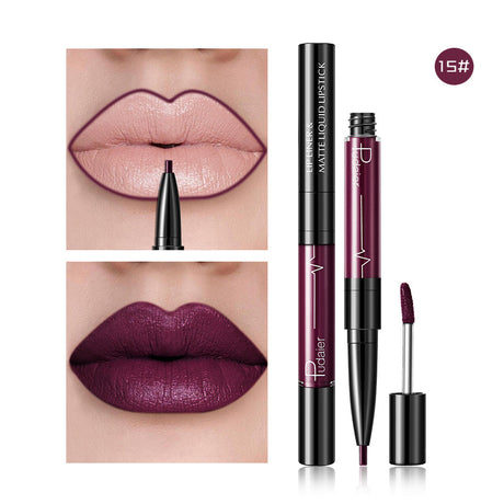 Pudaier Velvet Matte Texture Lasts Not Easy To Fade Non-Stick Cup 2-In-1 Double-End Lip Gloss - V.I.P Digital Presence