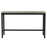 TOPMAX Counter Height Extra Long Dining Table Set with 3 Stools Pub Kitchen Set Side Table with Footrest  Gray