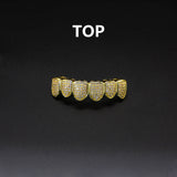 Hip hop braces with copper zircon micro inlaid with real gold Halloween teeth decoration exaggerated hiphopgrills - V.I.P Digital Presence