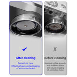 Barista tool: long - handle cleaning brush for coffee machine steam, with replaceable head to remove brew head dirt - V.I.P Digital Presence