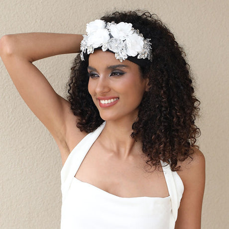 Handmade fabric three-dimensional flower embroidery headband - V.I.P Digital Presence