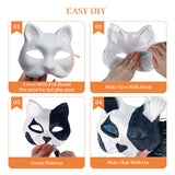 6 Sets Therian Mask Kit. Half-face paper blank masks, hand-painted cat. For DIY, masquerade, cosplay, Christmas gifts. Create un - V.I.P Digital Presence
