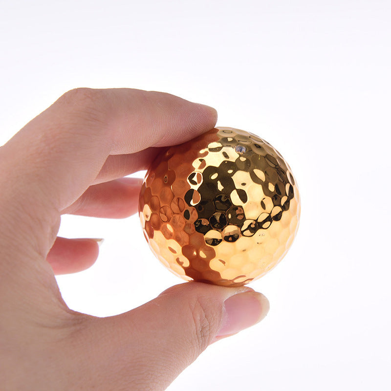 Golf Double Layer Gift Ball Electroplating Golden Golf Ball - V.I.P Digital Presence