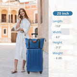 Hardshell Luggage Sets 3 Piece Carry-on Suitcases with Wheels, TSA Lock for Men Women, Blue (20in) - V.I.P Digital Presence
