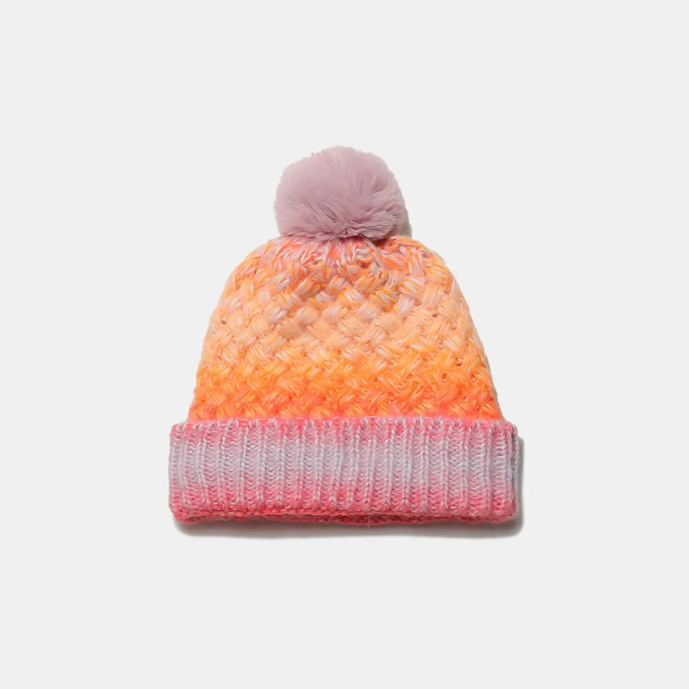 Gradient Knit Hat with Pompom - V.I.P Digital Presence