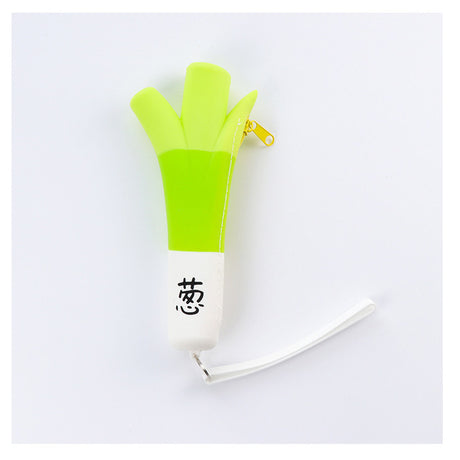 Creative Green Onion Banana Pencil Bag Silicone Pencil Case Student Stationery Storage Coin Purse - V.I.P Digital Presence