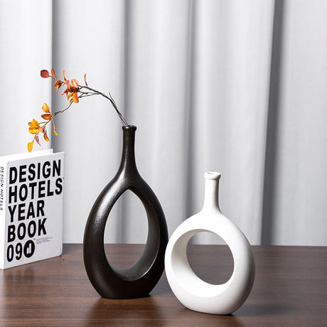 Nordic style light luxury hydroponic ceramic vase decoration, living room desktop flower arrangement, home decoration - V.I.P Digital Presence