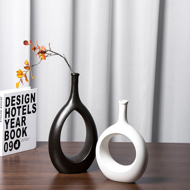 Nordic style light luxury hydroponic ceramic vase decoration, living room desktop flower arrangement, home decoration - V.I.P Digital Presence