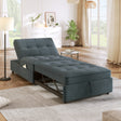 Four in one sofa bed, chair bed, multifunctional folding Ottoman bed with storage bag and USB port, dark blue - V.I.P Digital Presence