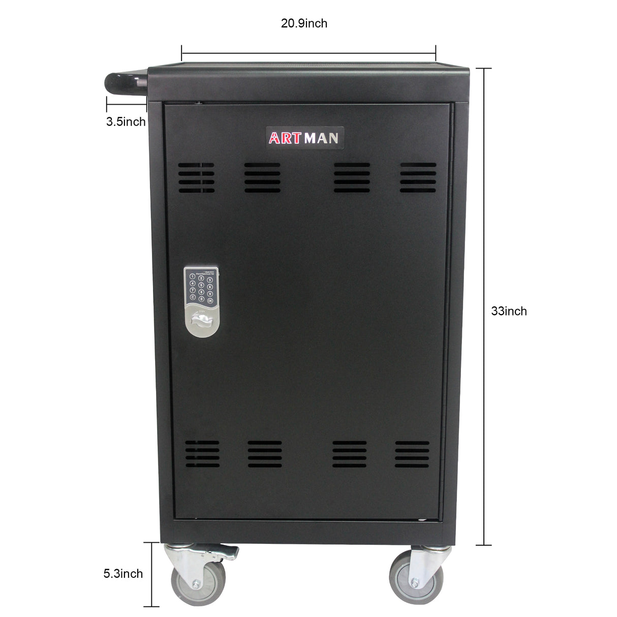 Mobile Charging Cart and Cabinet for Tablets Laptops 30-Device With Combination Lock--Black - V.I.P Digital Presence