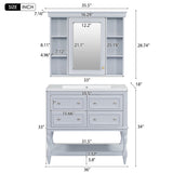 36'' Bathroom Vanity with Medicine Cabinet, Modern Mirror Cabinet with Adjustable Shelf, Bathroom Storage Cabinet with 4 Drawers - V.I.P Digital Presence