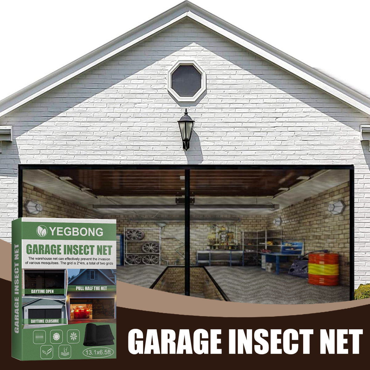YEGBONG Garage Insect Net Velcro Seamless Retractable Portable Mosquito Net Garage Door Screen Easy Installation - V.I.P Digital Presence