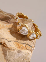 Stainless Steel Heart Rhinestone Ring - V.I.P Digital Presence