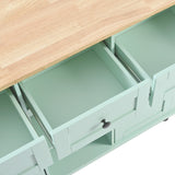 Kitchen trolley, cabinet door internal storage rack with storage cabinet and 3 dining room drawers, mint green - V.I.P Digital Presence