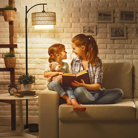 Arc Floor Lamp for Living Room with 3 Color Temperatures, Farmhouse Floor Lamps with Remote & Dimmable Bulb Office - V.I.P Digital Presence