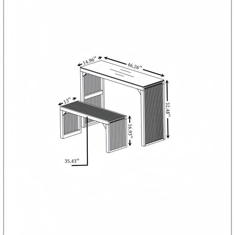Dining Bench and Table, Pine Indoor Wood Bench for Entryway,Living Room,Kitchen and Bedroom Table (Nature, Long Bench & Table) - V.I.P Digital Presence