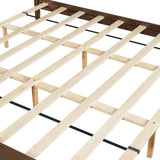 Mid-Century Modern Platform Bed Wood Slat Support with No Box Spring Needed,King Walnut - V.I.P Digital Presence