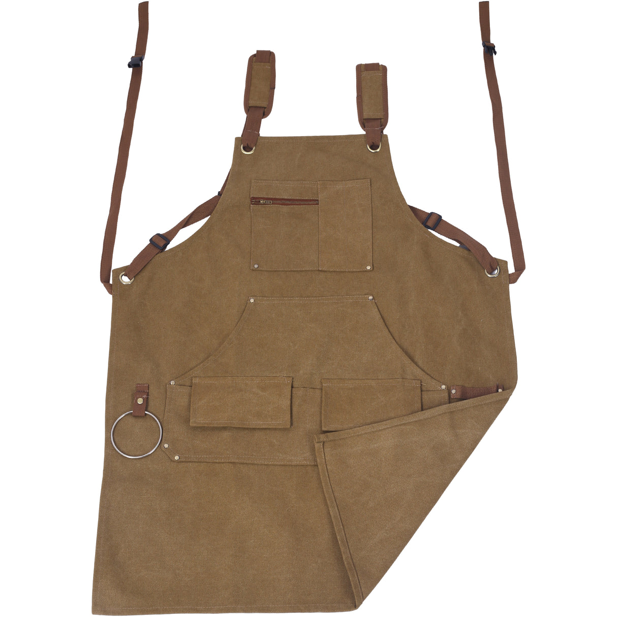 Long heavy-duty canvas tool apron, carpenter apron, carpenter 16 ounces, fully adjustable, no need for waxing - V.I.P Digital Presence