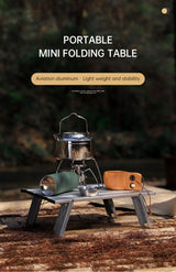 Mesa de picnic plegable, ligera, portátil y ultraligera, de aluminio, para acampar y hacer senderismo al aire libre.