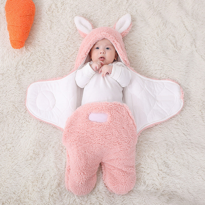 Productos para madres e hijos, edredón de terciopelo de cordero para recién nacidos, edredón para bebé, saco de dormir grueso con piernas divididas para otoño e invierno, edredón para bebé 