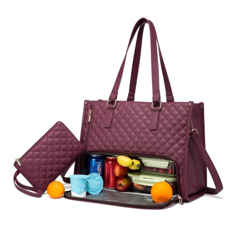 2-in-1 Travel Tote: Laptop & Insulated Lunch Bag. Ideal for Business, Work, Nursing, Office, College, Casual Use - V.I.P Digital Presence