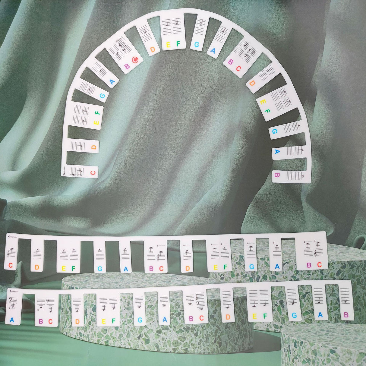 Silicone Piano Stickers 61/88 Keys Beginner Piano Staff Guide Note Stickers Musical Instrument Accessories - V.I.P Digital Presence