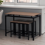 TREXM 5-piece compact bar table with table and stool - modern industrial design (dark brown) - V.I.P Digital Presence