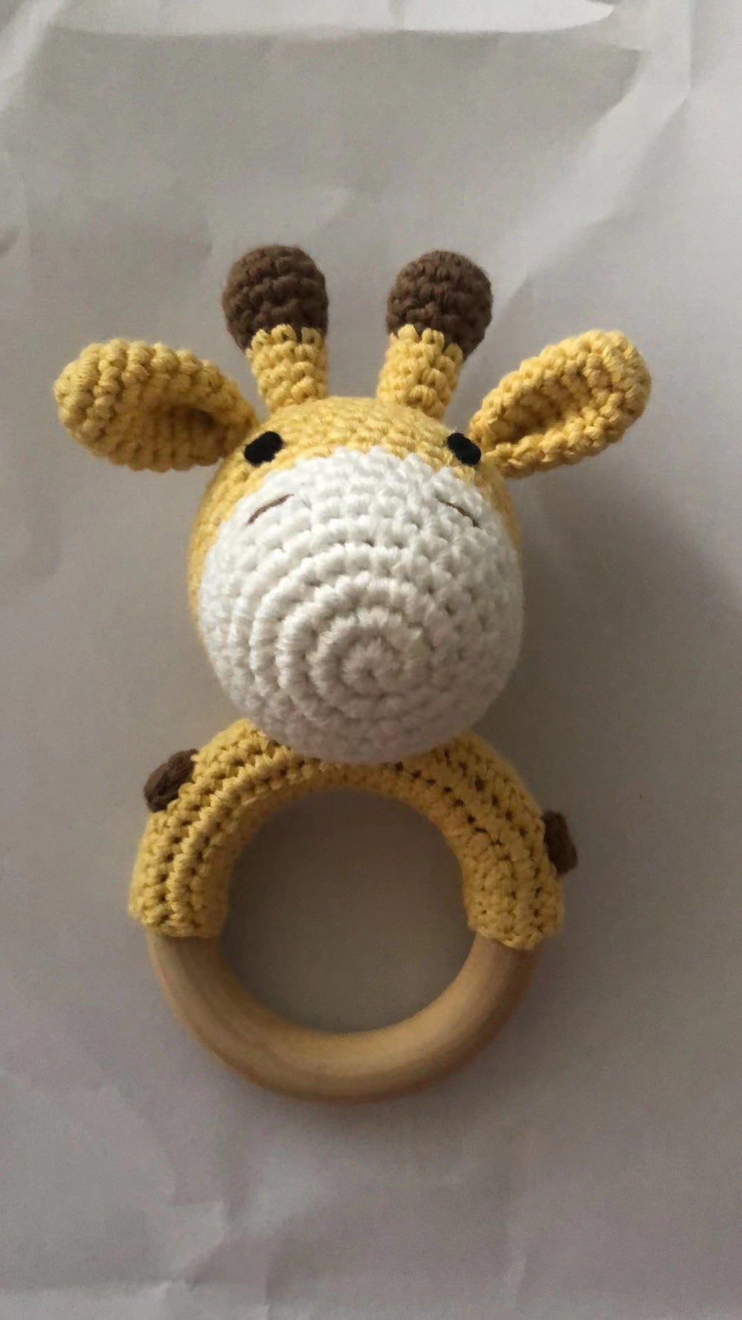 Campana relajante para bebé con nombre tallado, regalo para recién nacido, regalo para el baño, muñeca de dibujos animados tejida